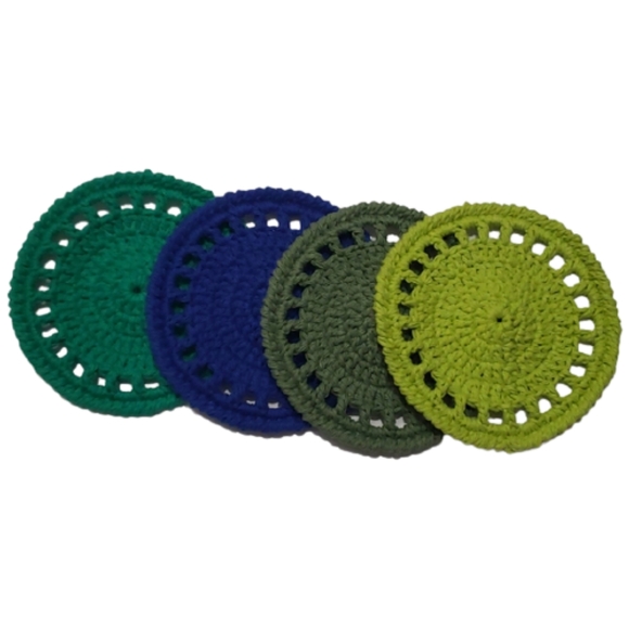 Handmade Coaster Set of 4-Crochet-Cotton - Picture 3 of 5
